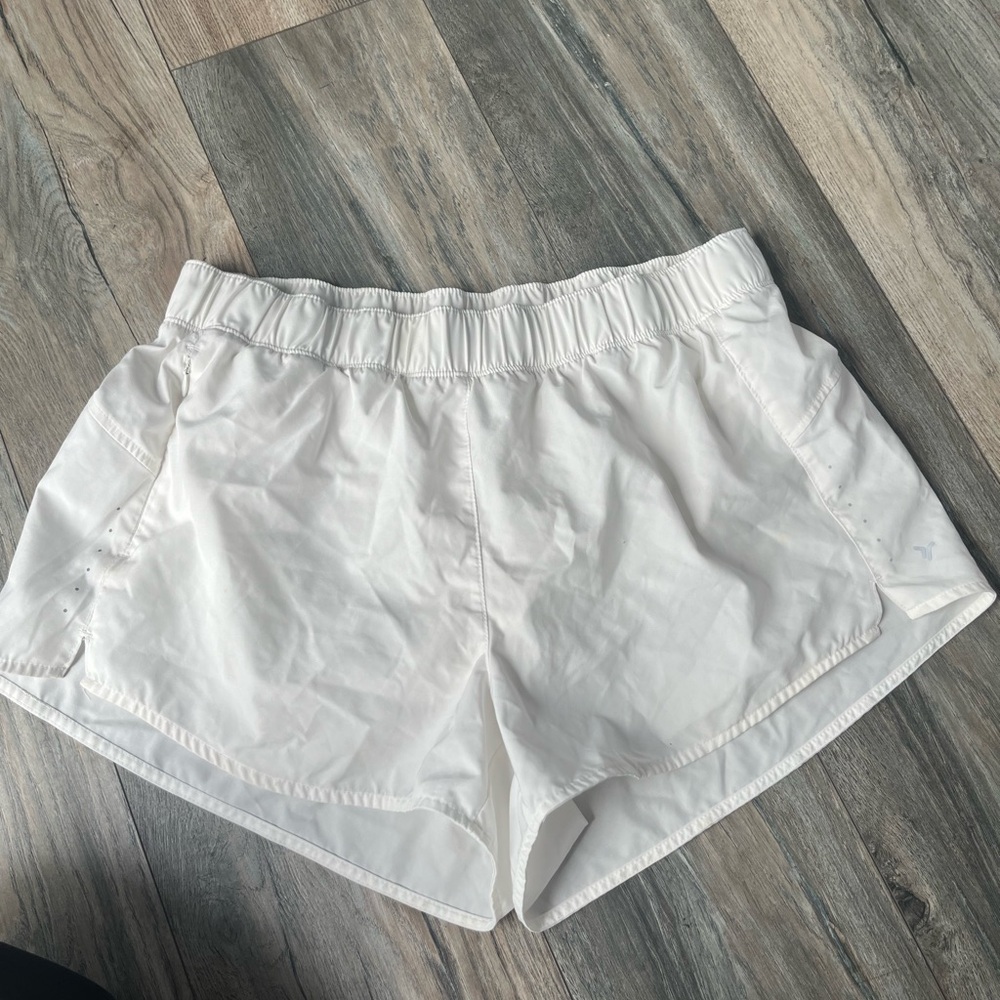 Women's White Athletic Drawstring Shorts Old Navy Large Lined Pocket